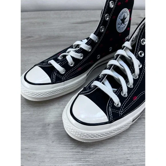 Converse Unisex Shoes M8‎ W10 Chuck Taylor 70 Embroidered Lips Love Me Black Hi - Picture 3 of 10